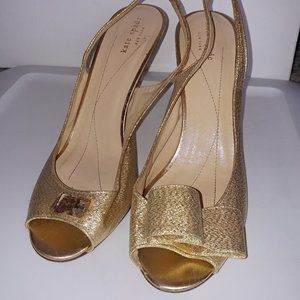 Kate Spade Gold Strappy Sandals - Size 10 B